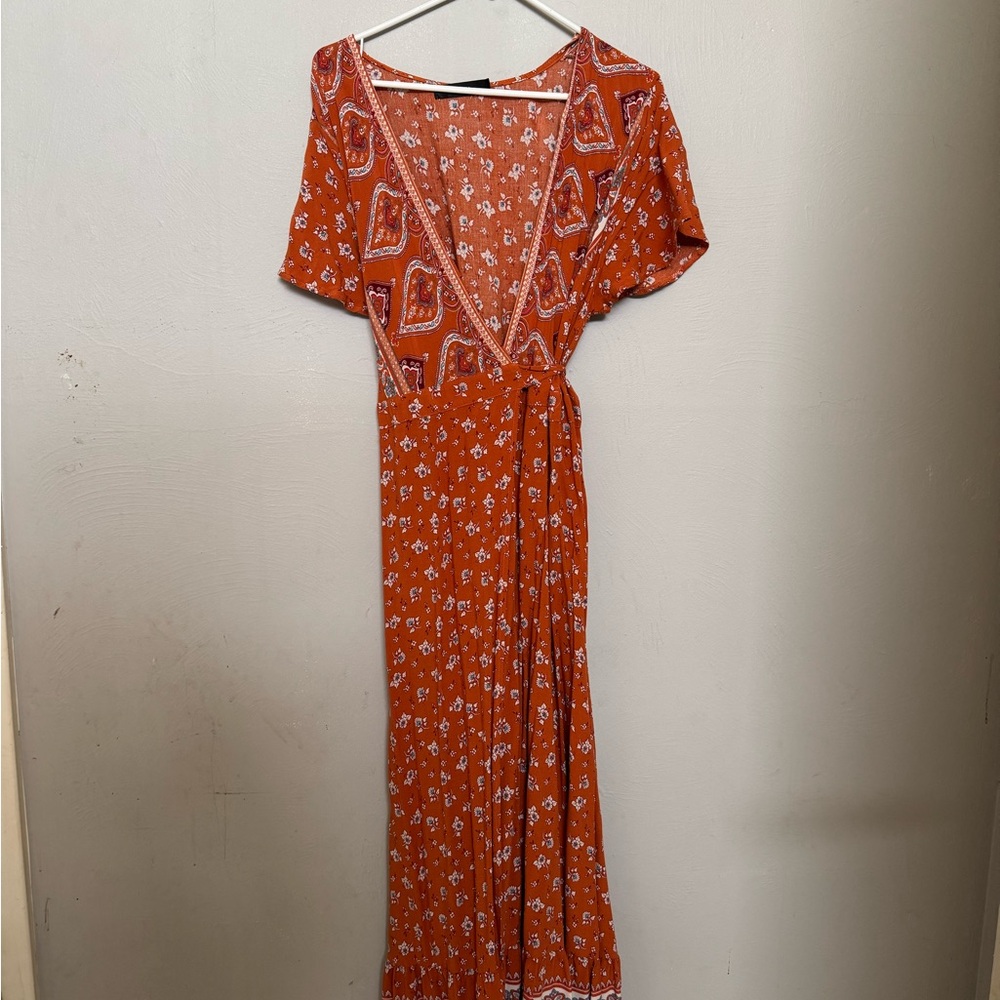 Orange Cream Maxi Wrap Sundress
